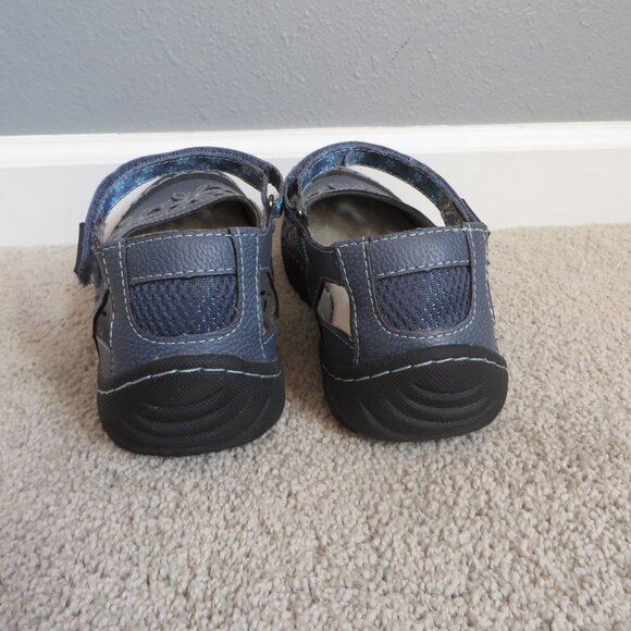 JBU By Jambu Shoes Womens 8M Wildflower Mary Jane Blue Floral Flats Velcro - Picture 4 of 11